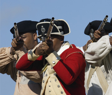 Colonial Williamsburg actor-interpreters portraying the Royal Ethiopian Regiment