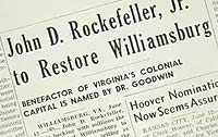 Rockefeller to Restore Williamsburg