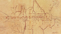 A detailed view of Williamsburg at the time, the Frenchman’s Map was drawn during the French quartering there in 1781–82. 