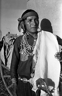 Manuel Nieto wears the Thunderbird jewelry that is part of his Pueblo ancestors' creative tradition.