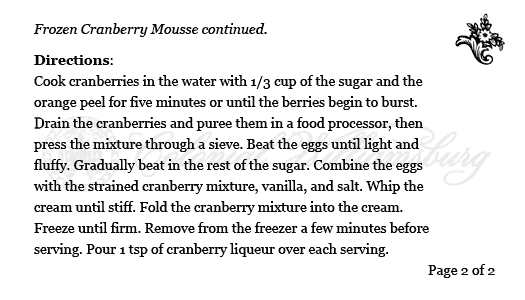 Frozen Cranberry Mousse Recipe 3x5