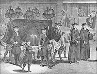 French depiction of an English funeral.