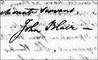 Blair's signature on a document from 1787.