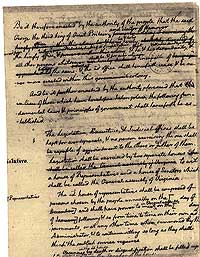  Jefferson's draft of a state constitution divided government into legislative, executive, and judicial branches.