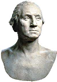a mask made from Houdon's clay bust of Washington