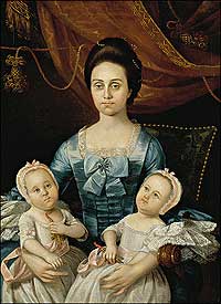 Twins Sarah and Ann with their mother, Elizabeth Gay Bolling