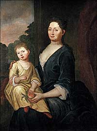 portrait of Mrs. Augustine Moore and her child in Virginia