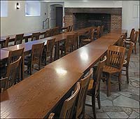 The basement kitchen, now a classroom, in William and Mary's Wren Building.