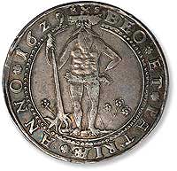 A German thaler, one of the foreign coins used in the colonies.
