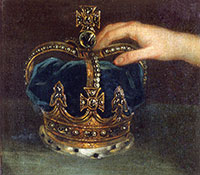 A hand and a crown were all that remained of a royal portrait in South Carolina.