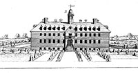 The Wren building as it appears in the Bodleian Plate