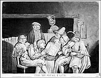 A satirical drawing of the Musical Club