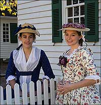 Young ladies might receive letters of advice, gossip from friends, or flirtatious pages from admirers. Colonial Williamsburg interpreters Brooke Barrows and Erin Wright share a moment.