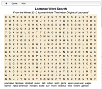 Lacrosse Word Search