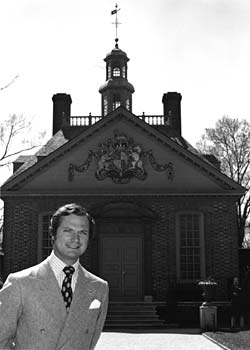 The king of Sweden, Carl Gustaf XVI took a look at Colonial Williamsburg’s palace in 1976- Colonial Williamsburg