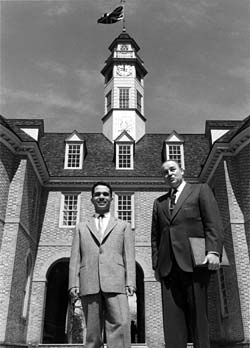 Chairman Winthrop Rockefeller showed Jordan’s King Hussein around the Capitol in 1959.- Colonial Williamsburg