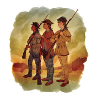Illustration of soldiers by Michael Hoeweler