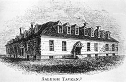  Benson Lossing's 1848 drawing of the Raleigh Tavern