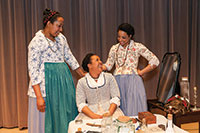 (From left) Hope Wright, Deirdre Jones and Katrinah Lewis wrote and perform in the program A Gathering of Hair, which features three women talking about their lives as they get ready for a wedding.