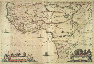 Credit: Image Reference blaeu01, as shown on www.slaveryimages.org, compiled by Jerome Handler and Michael Tuite, and sponsored by the Virginia Foundation for the Humanities and the University of Virginia Library Map of Guinea