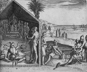 Credit: Image Reference BRY07, as shown on www.slaveryimages.org, compiled by Jerome Handler and Michael Tuite, and sponsored by the Virginia Foundation for the Humanities and the University of Virginia Library King greets European visitors, Cape Lopez