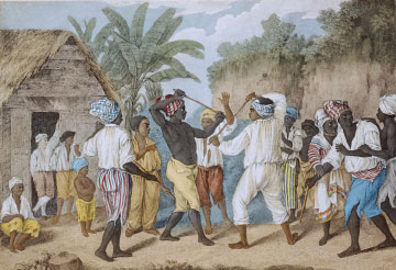 Credit: Photographs and Prints Division, Schomburg Center for Research in Black Culture, The New York Public Library <i>A Cudgelling Match between English & French Negroes in the Island of Dominica</i>