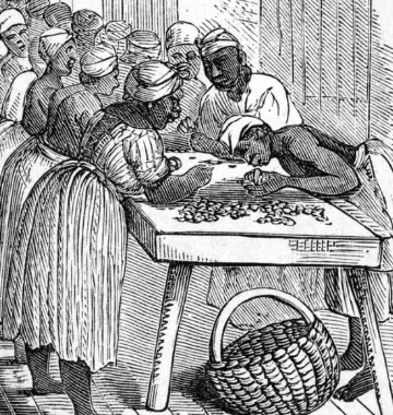Credit: Image Reference LCP-02, as shown on www.slaveryimages.org, compiled by Jerome Handler and Michael Tuite, and sponsored by the Virginia Foundation for the Humanities and the University of Virginia Library <i>Coffee Sorters</i>