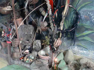 Credit: Slave Route Project, Cuba Ceremonial site in a house-temple, El Cobre