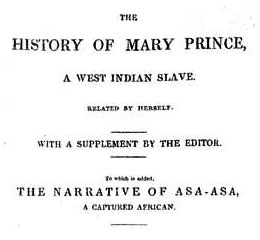 Title page of <i>The History of Mary Prince, a West Indian Slave, Related by Herself</i>