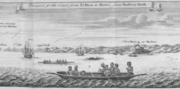 Credit: Image Reference 2-589a, as shown on www.slaveryimages.org, compiled by Jerome Handler and Michael Tuite, and sponsored by the Virginia Foundation for the Humanities and the University of Virginia Library Enslaved Africans being carried to a slave ship, Gold Coast