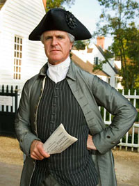 Colonial Williamsburg's Dennis Watson portrays printer Alexander Purdie.