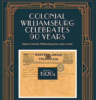 Colonial Williamsburg celebrates 90 years. View images through the decades.