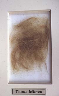 What is thought to be a lock of Thomas Jefferson’s hair