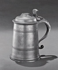 Pewter, such as that in the tankard above, was a source of possible lead poisoning, though far from the only one.