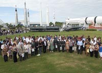 A ceremony at the Kennedy Space center.