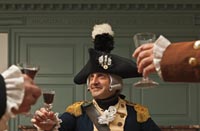 Lafayette lifts a glass at the Raleigh Tavern to toast the alliance between France and the United States.
