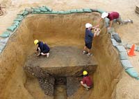 Staff archaeologists work at the Jamestown Rediscovery Project.