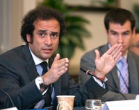 Amr Hamzawy, president of the Egypt Freedom Party, spoke at panels on his country’s political challenges and on the Arab Spring.