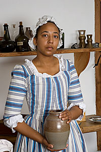 Hope Smith portrays a slave in the Peyton Randolph kitchen.