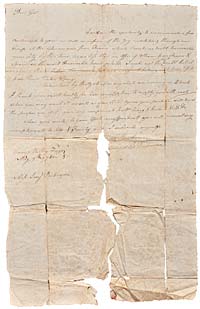 A letter home from a Williamsburg soldier at Valley Forge.