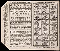 An eighteenth-century English primer for abecedarians memorizing their alphabet and learning their prayers