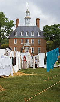 Colonial Williamsburg's annual “Under the Redcoat” program finds a British Army laundress on Palace Green.