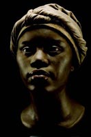 Based on the work of a forensic artist, a fully realized reconstruction of the bust of an African American woman whose remains were excavated in Talbot County, Marylandv