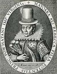 This 1616 engraving of Pocahontas by Simon van de Passe was made when she was 21.