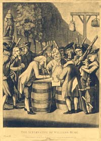 Williamsburg’s Liberty Men gave loyalists a choice of signing allegiance to their cause or visiting the Liberty Tree’s tar and feathers.