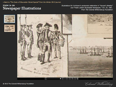 Zoom in on Illustrations for Yorktown's centennial celebration 