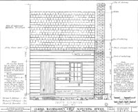 >Washington's surveying office in Stafford County, Virginia, as drawn by the Historic American Building Survey.