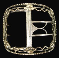 Rectangular Buckle with Rounded Corners and Beadlike Decoration