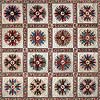 Made about 1850, this quilt is a riot of flowered, striped, plaid, and plain cottons. It consists of hundreds of precisely cut and stitched pieces assembled into sixteen compass stars, no two of which are exactly alike. Still bright and colorful after 150 years, the quilt has seen little use and must have been put away for safekeeping by its early owners. Mary Wright Williams was likely its maker. Born in Ireland in 1794, Williams and her husband immigrated to America in the early nineteenth century and took up residence in New York City. Williams's quilt became a heirloom and remained with her descendents until shortly before its acquisition by Colonial Williamsburg. It will be exhibited periodically in the Foster and Muriel McCarl Textile Gallery at the Abby Aldrich Rockefeller Folk Art Museum.