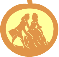 Colonial couple pumpkin carving pattern